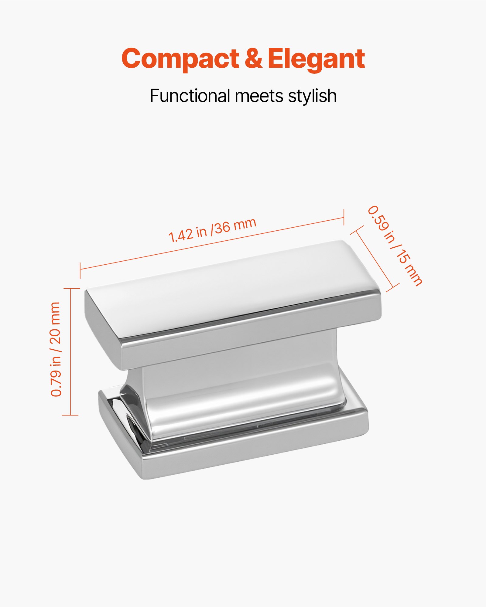 MG5JF83Wcabinetknobf1 VEVORshoplv 36 mm Rectangular Solid Drawer Pulls with Screws for Kitchen Bathroom