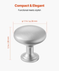 Nickel Mushroom Drawer Pulls with Screws for Kitchen