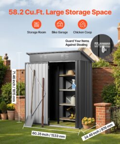 Vents & Sloped Roof – Outdoor Tool Storage for Backyard & Patio