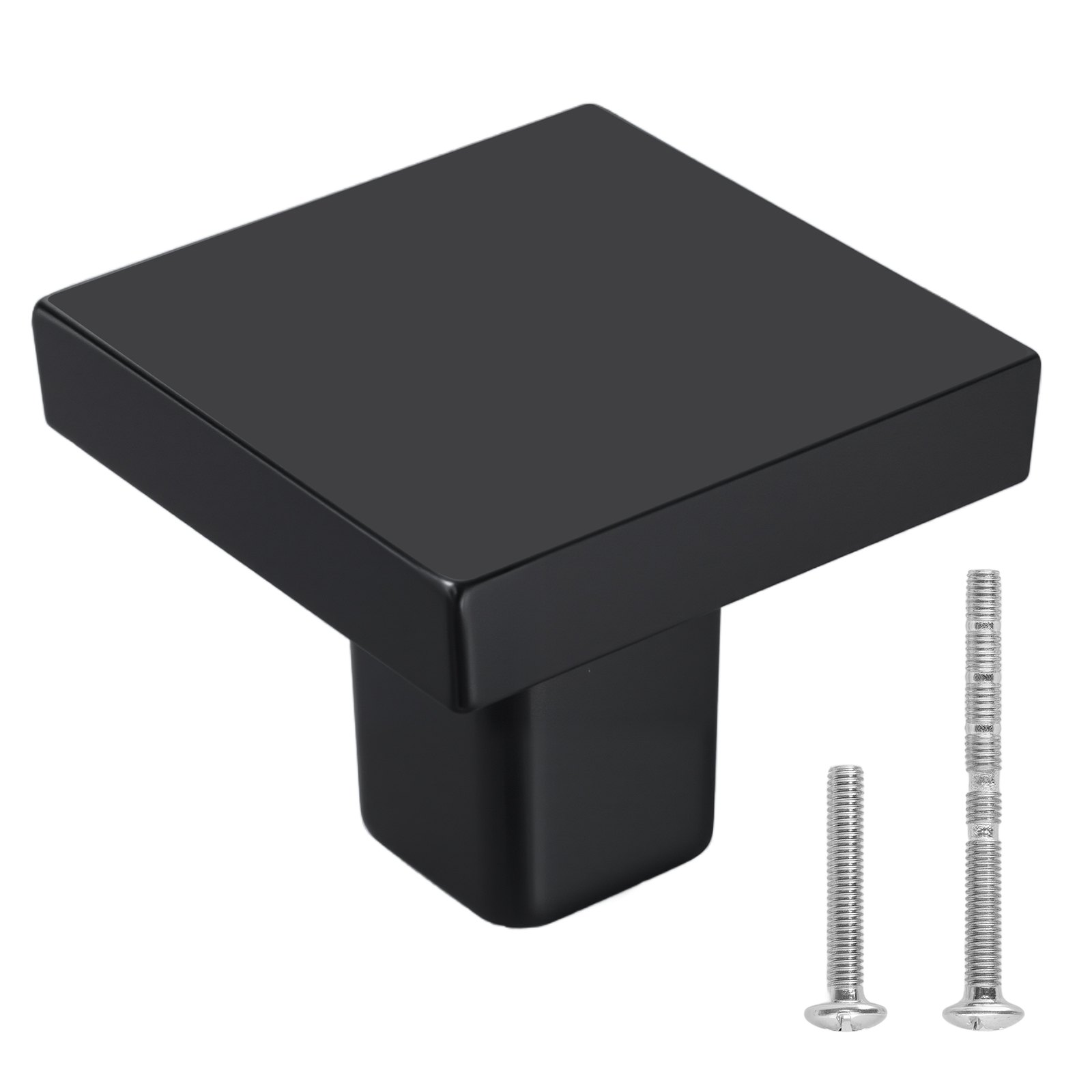 MG5JFXFTcabinetknobm10012 VEVORshoplv VEVOR 10 Pack 30mm Black Zinc Alloy Cabinet Knobs Square Drawer Door Pulls with Screws for Kitchen