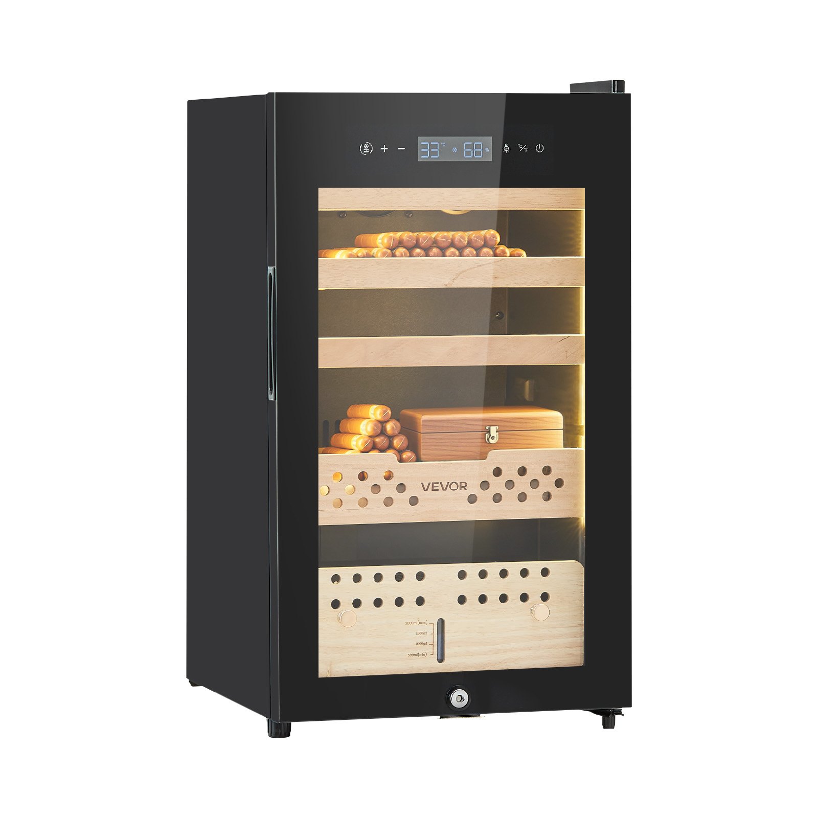MG61MJGOelectriccigarhumidorsdem10012  VEVOR Instrumenti un Citi Darbarīki | Pieejami Uzticami Mājas uzlabošanai VEVOR 70L Electric Cigar Humidor Cabinet with Compressor Cooling