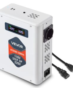 VEVOR 2000VA Step-Up Voltage Converter 110V to 220V with EU Outlets
