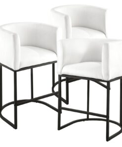 VEVOR Set of 3 White Bar Stools