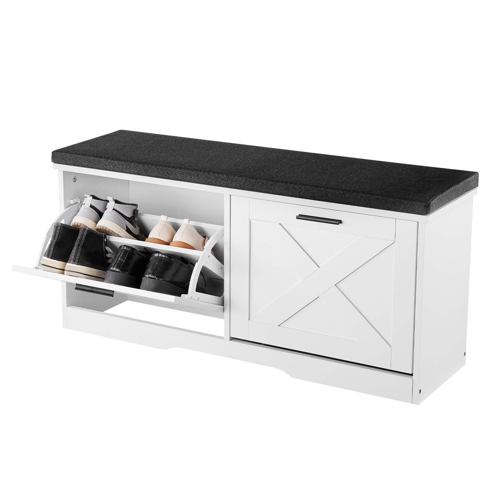 MG70009Qentrywayshoebenchm10012  VEVOR Instrumenti un Citi Darbarīki | Pieejami Uzticami Mājas uzlabošanai VEVOR Shoe Storage Bench 100x305x475 cm with Flip Drawers  Cushion