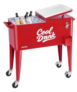 VEVOR 75.7L Rolling Cooler Cart with Opener