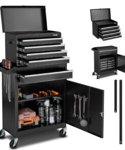 VEVOR 2-in-1 Rolling Tool Chest with 5 Drawers