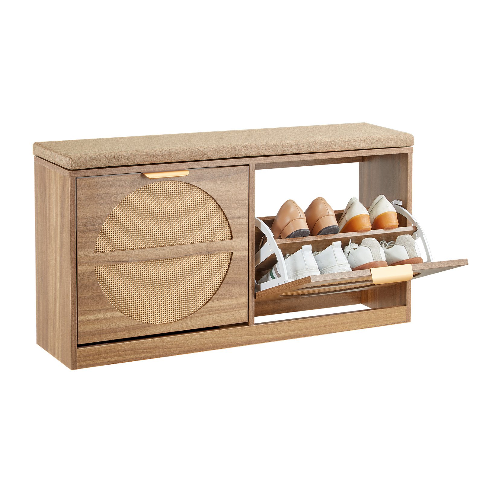 MG7OM7UUentrywayshoebenchm10012  VEVOR Instrumenti un Citi Darbarīki | Pieejami Uzticami Mājas uzlabošanai VEVOR Rattan Style Entryway Shoe Bench with Flip Drawers