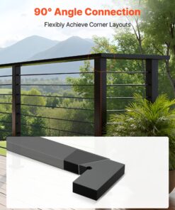 Matte Black POM Fittings for 100x50 mm Railing