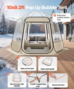 Waterproof UV-Resistant Dome for 4-8 People