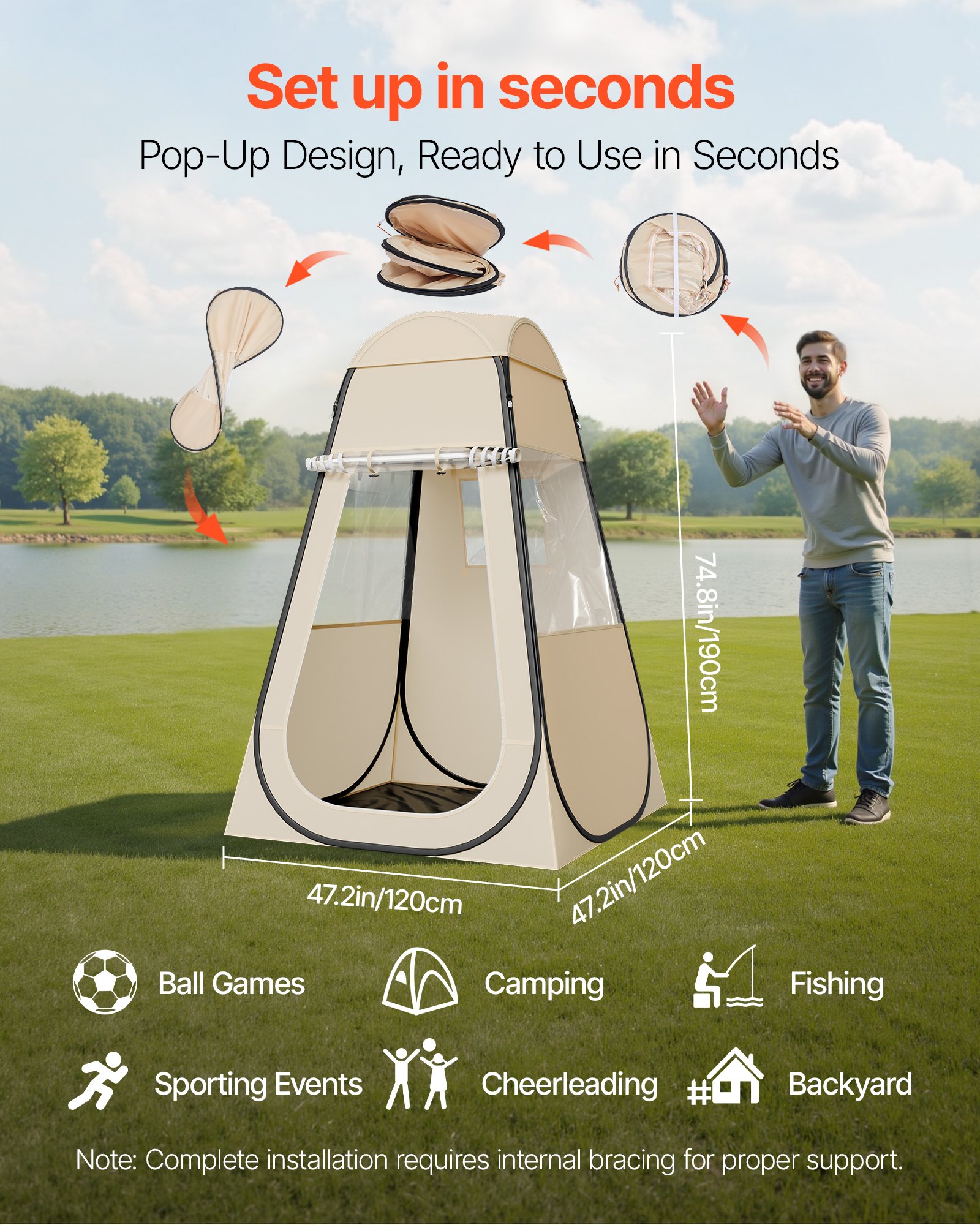 MG9RNBBAbubbletentf1  VEVOR Instrumenti un Citi Darbarīki | Pieejami Uzticami Mājas uzlabošanai Waterproof Outdoor Shelter with Floor Mat  Cover for Camping  Events