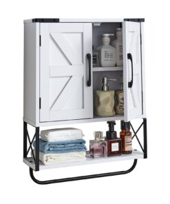 VEVOR White Wall-Mounted Bathroom Cabinet with 2 Doors