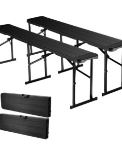 VEVOR 182 cm Folding HDPE Bench Set of 2 with Carry Bags