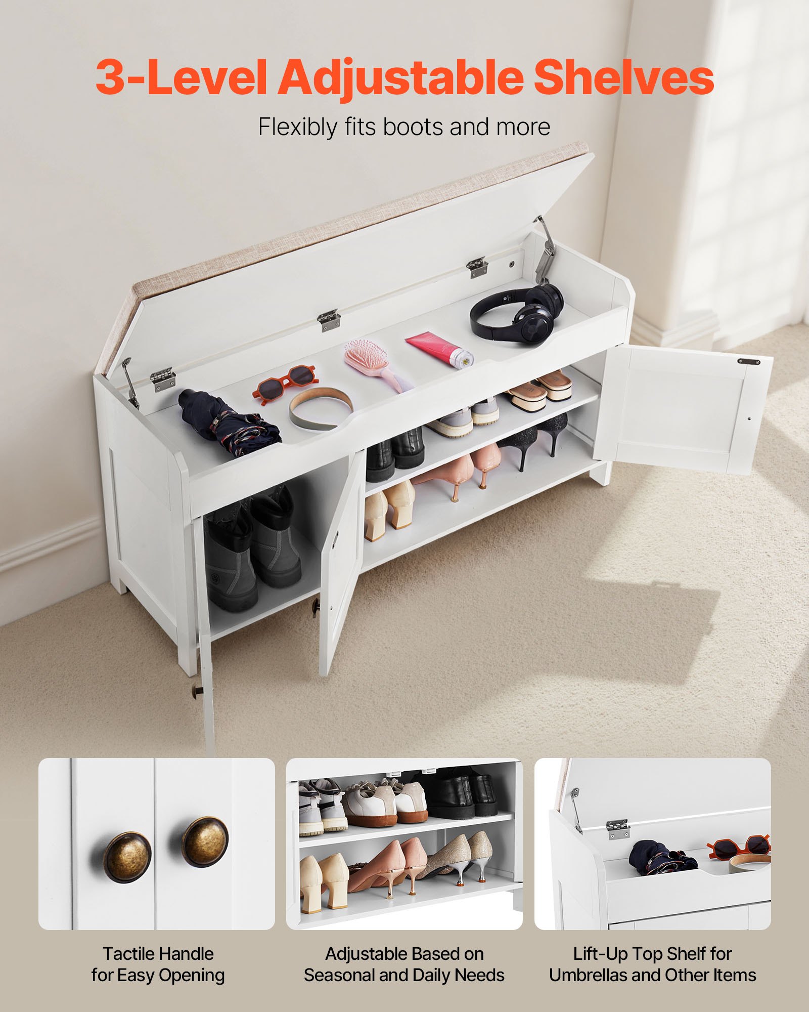 MGAXERQIentrywayshoebenchf3  VEVOR Instrumenti un Citi Darbarīki | Pieejami Uzticami Mājas uzlabošanai Adjustable Shelf  Cushion Seat