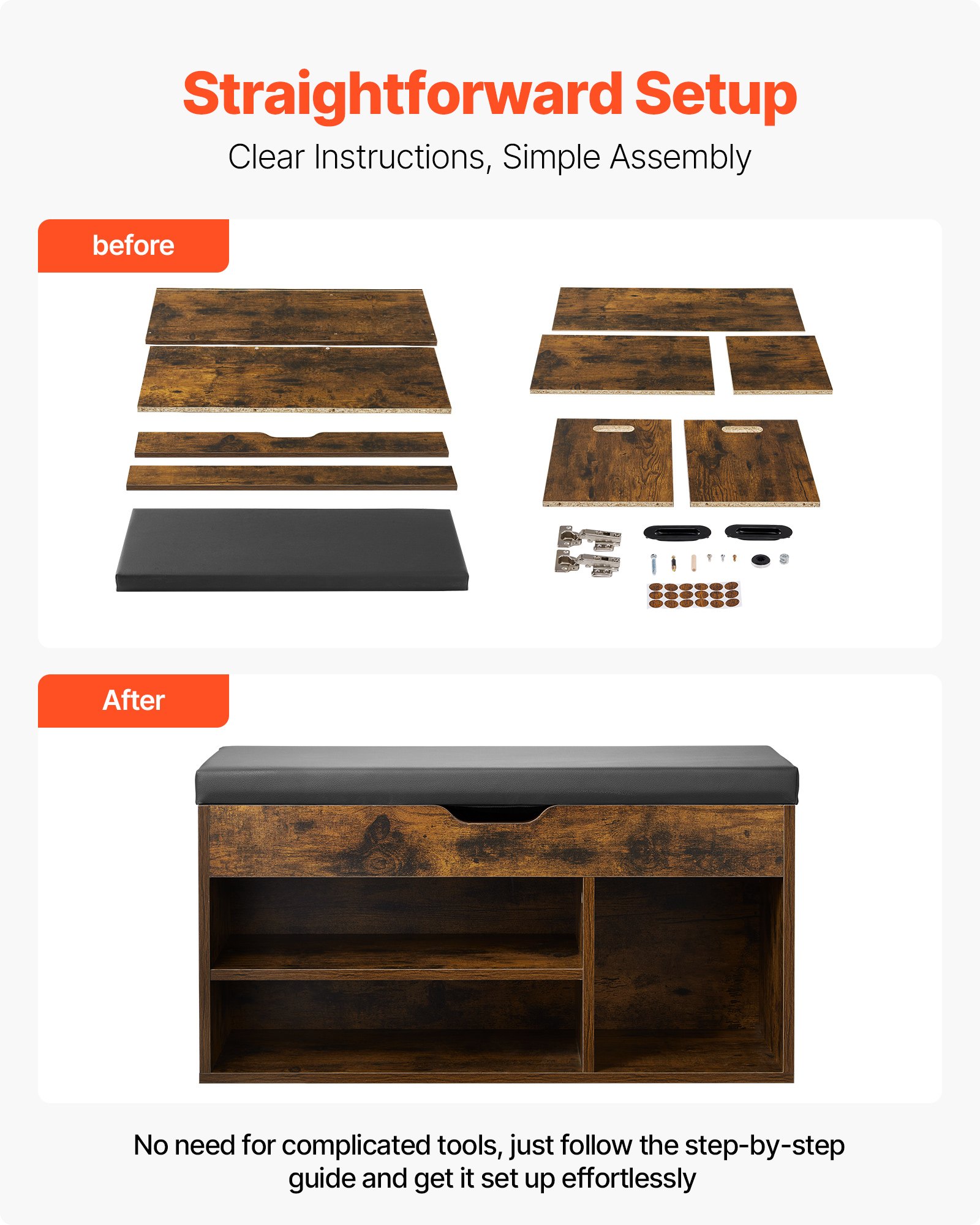 MGAXF4FDentrywayshoebenchf5  VEVOR Instrumenti un Citi Darbarīki | Pieejami Uzticami Mājas uzlabošanai Pruun + Must