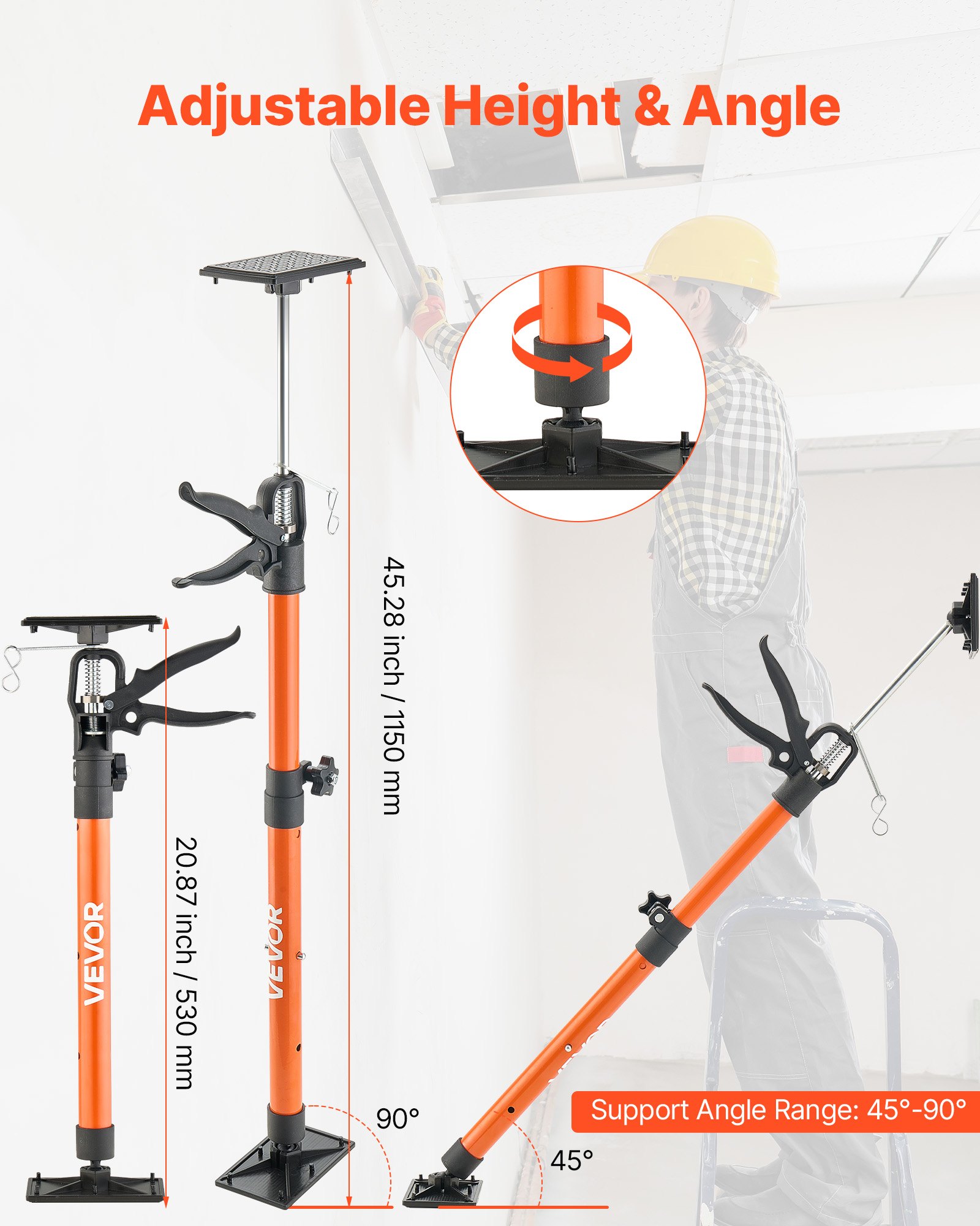 MGAXGYTKsupportpolef1  VEVOR Instrumenti un Citi Darbarīki | Pieejami Uzticami Mājas uzlabošanai 54155 cm Adjustable Steel Telescopic Rods