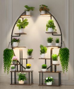 VEVOR 166.5cm Tall 7-Tier Indoor Plant Stand with Grow Lights