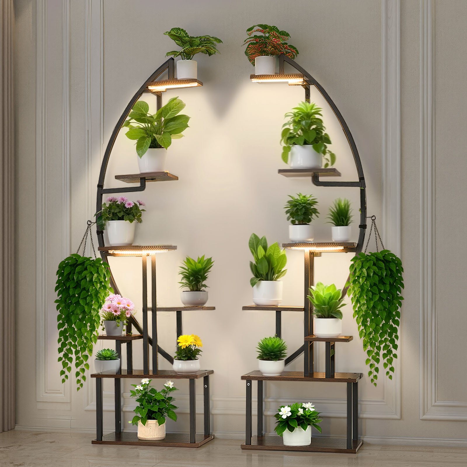 MGB98L6Yplantstandm10012  VEVOR Instrumenti un Citi Darbarīki | Pieejami Uzticami Mājas uzlabošanai VEVOR 1665cm Tall 7 Tier Indoor Plant Stand with Grow Lights