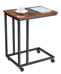 VEVOR C-Shaped Sofa Side Table with Wheels