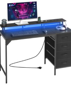 VEVOR 120 cm Computer Desk with RGB LED Lights