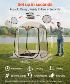 Waterproof Bubble Pod with Floor Mat & Rain Cover for Camping & Events