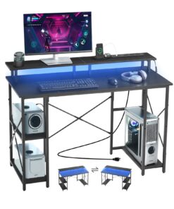 VEVOR 120 cm Gaming & Office Computer Desk with RGB LED Lights
