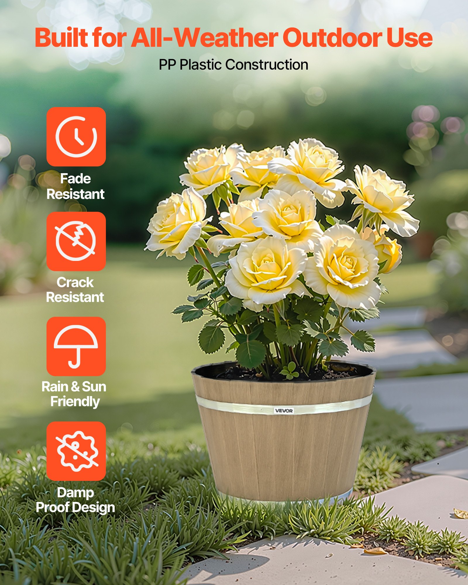 MGB99I9Qbarrelplanterf1  VEVOR Instrumenti un Citi Darbarīki | Pieejami Uzticami Mājas uzlabošanai IndoorOutdoor Garden Flower Pots