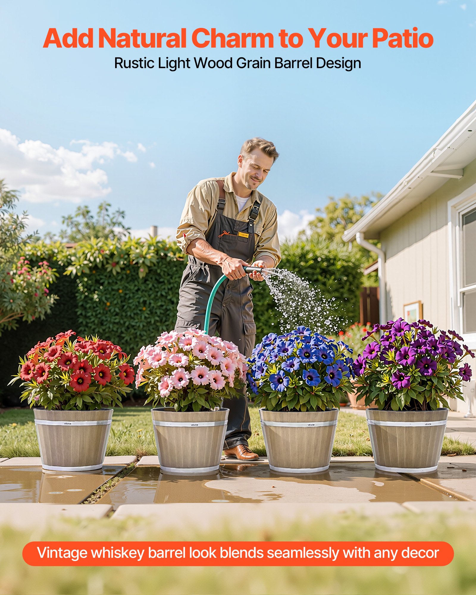 MGB99I9Qbarrelplanterf2  VEVOR Instrumenti un Citi Darbarīki | Pieejami Uzticami Mājas uzlabošanai Коричневый