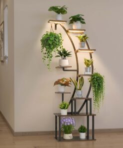 VEVOR 160cm 9-Tier Indoor Plant Stand with Grow Lights
