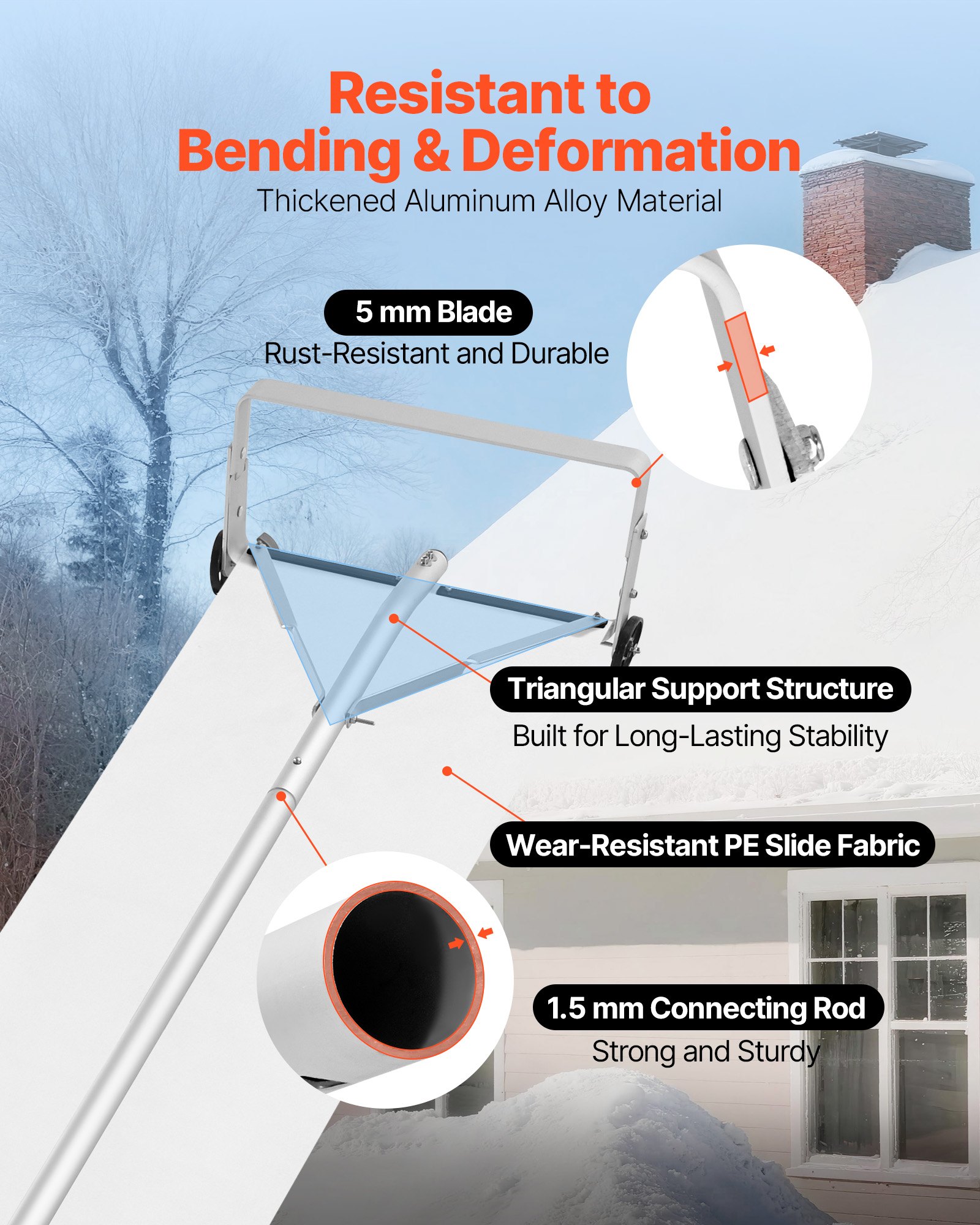 MGB9BRLTroofrakef2  VEVOR Instrumenti un Citi Darbarīki | Pieejami Uzticami Mājas uzlabošanai Wheels  Slide for Roof Snow  Debris Removal