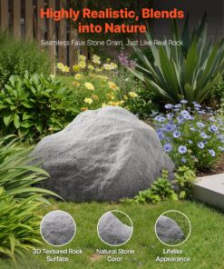 Medium Dark Grey HDPE Landscape Boulder for Garden & Yard