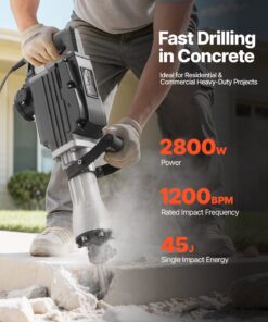 1200 BPM Concrete Breaker with Flat & Point Chisels