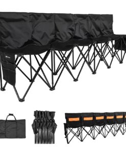 VEVOR 6-Seat Portable Folding Sports Bench with Backrest