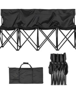 VEVOR Portable 4-Seat Folding Bench with Backrest