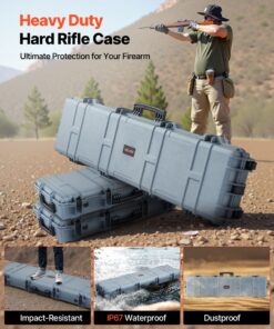 Waterproof IP67 Gun Storage with Pre-cut Foam for Rifle & Shotgun