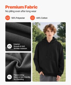 Warm Black Hooded Sweatshirt with Pocket