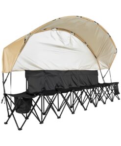 VEVOR 6-Seat Folding Sports Bench with Sunshade