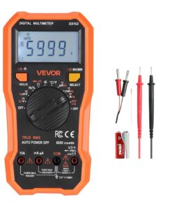 VEVOR TRMS Digital Multimeter 6000-Count – Measures AC/DC Voltage