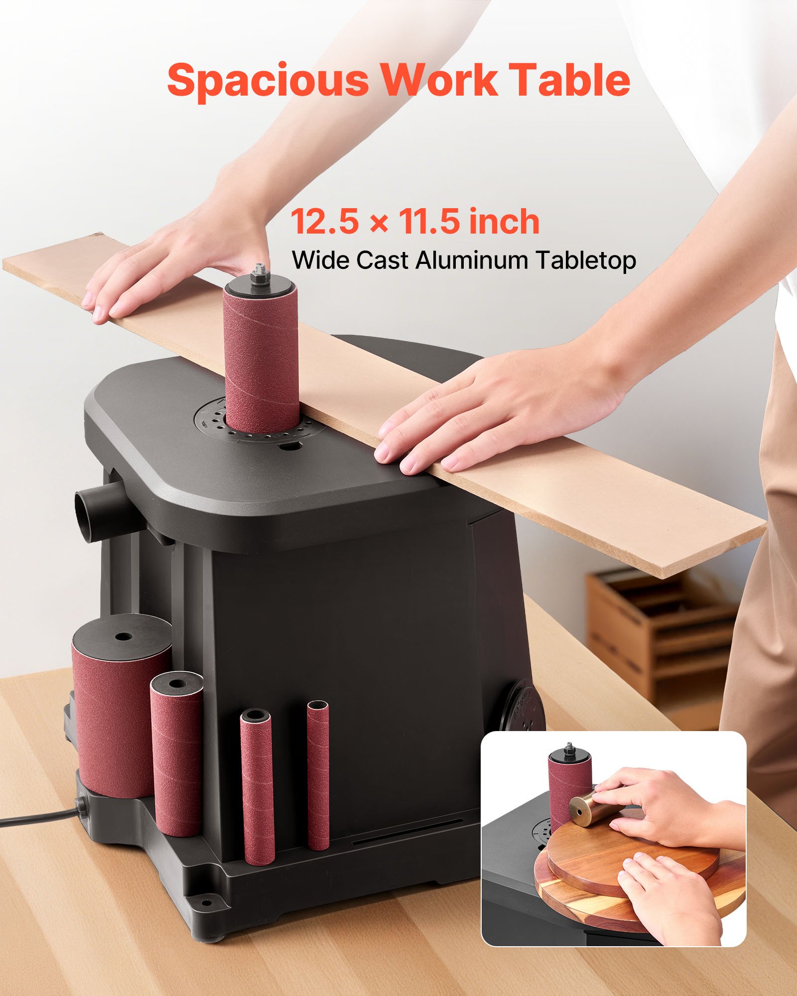 MGIEM5MYspindlesanderf2  VEVOR Instrumenti un Citi Darbarīki | Pieejami Uzticami Mājas uzlabošanai Dust Port  Woodworking