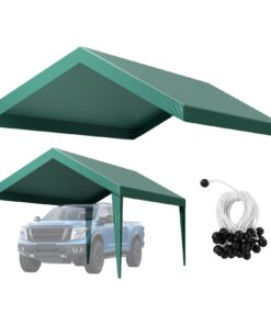 VEVOR 3x6 m Carport Replacement Canopy - Waterproof UV50+ PE Tarp with Bungees