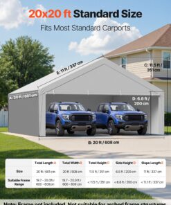 Waterproof UV-Resistant Heavy Duty Tarp for Portable Garage
