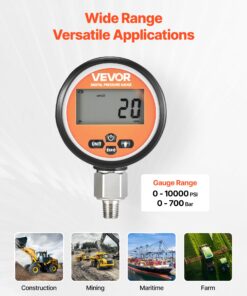 Waterproof Stainless Steel Manometer for Excavators and Heavy Machinery