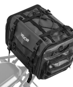 VEVOR 40–60L Expandable Motorcycle Tail Bag – Waterproof Rear Seat Luggage with Rain Cover & Shoulder Straps