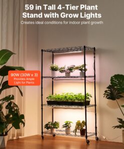 Metal Shelf with Wheels for Seedlings & Flowers