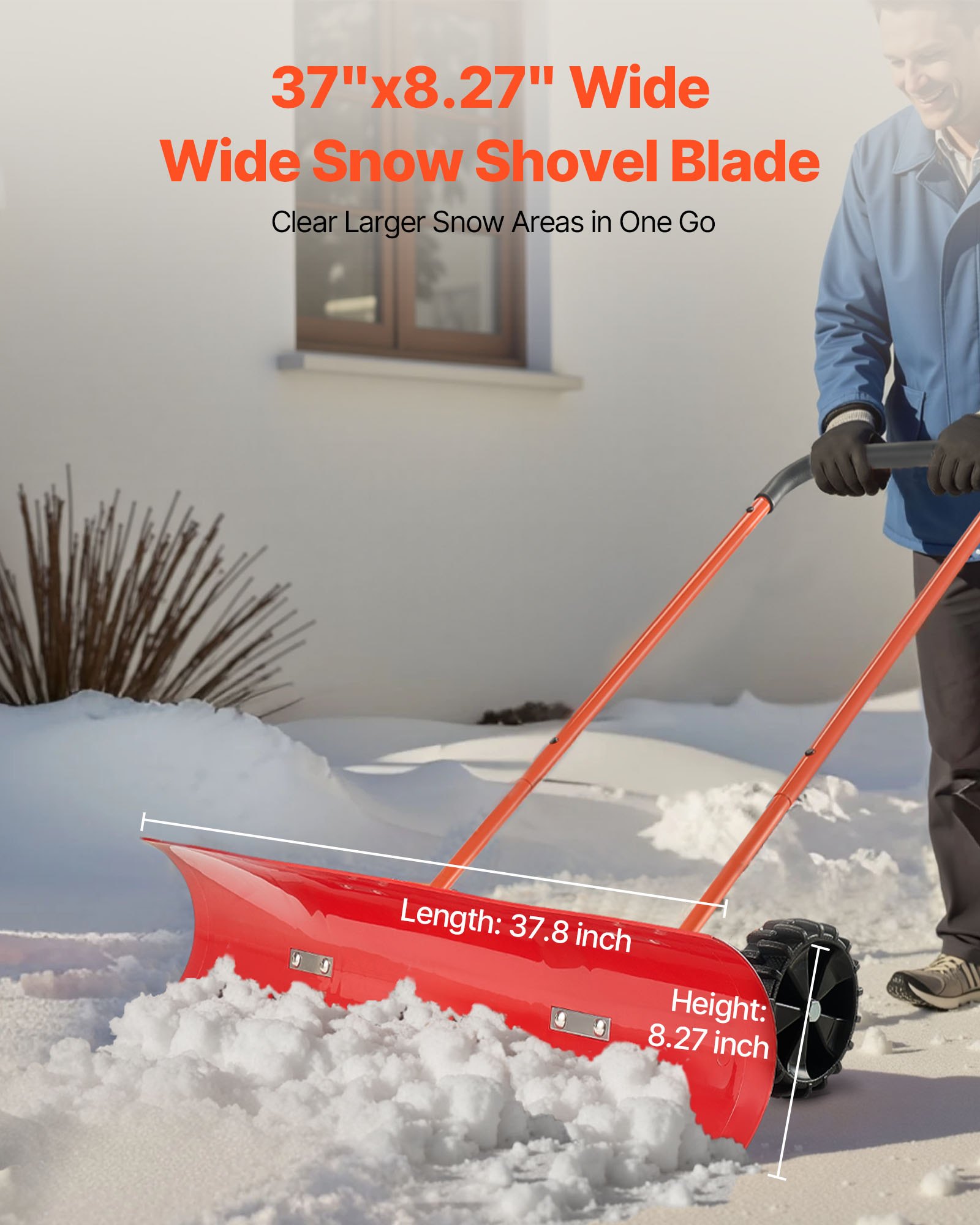 MGJV4O24snowpushershovelf1  VEVOR Instrumenti un Citi Darbarīki | Pieejami Uzticami Mājas uzlabošanai Adjustable Handle  Angled Blade
