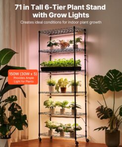 180cm Stand with Timer & Wheels for Seedlings and Flowers