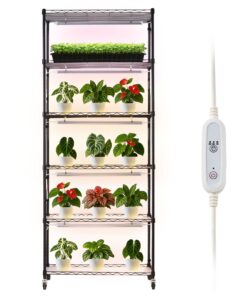 VEVOR 6-Tier Indoor Plant Shelf with 150W Full Spectrum Grow Lights