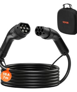 VEVOR Type 2 EV Charger Extension Cable 7m 16A 11kW 3-Phase AC IP65 with Carry Bag