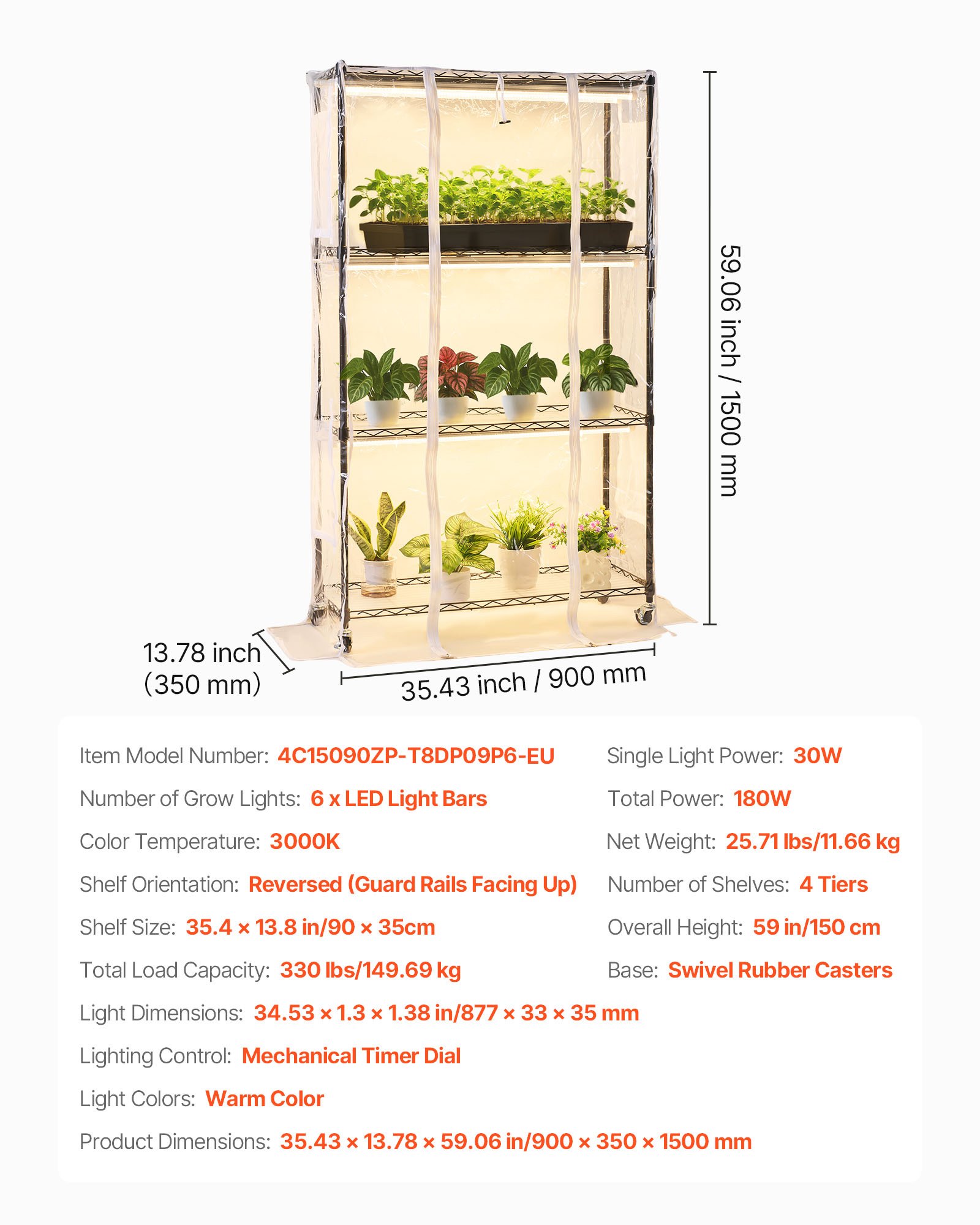 MGKRDEH2plantshelfwithgrowlighteuf6  VEVOR Instrumenti un Citi Darbarīki | Pieejami Uzticami Mājas uzlabošanai