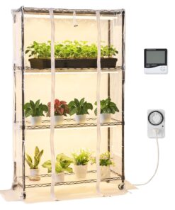 VEVOR 150cm Indoor Greenhouse with 180W LED Grow Lights