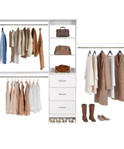 VEVOR Freestanding Wooden Closet System with 3 Drawers